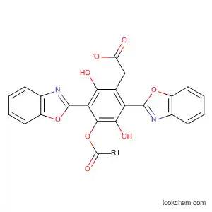 Molecular Structure of 145551-61-7 (1,4-Benzenediol, 2,5-bis(2-benzoxazolyl)-, monoacetate (ester))
