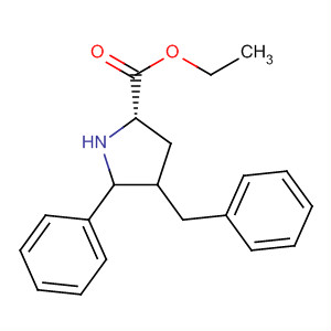 Molecular Structure of 166941-68-0 (L-Proline, 5-phenyl-4-(phenylmethyl)-, ethyl ester, (4R,5S)-)
