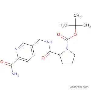 Molecular Structure of 182288-26-2 (1-Pyrrolidinecarboxylic acid,
2-[[[[6-(aminocarbonyl)-3-pyridinyl]methyl]amino]carbonyl]-,
1,1-dimethylethyl ester, (2S)-)