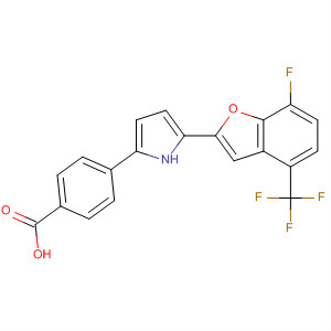 Molecular Structure of 196518-98-6 (Benzoic acid,
4-[5-[7-fluoro-4-(trifluoromethyl)-2-benzofuranyl]-1H-pyrrol-2-yl]-)