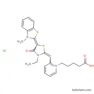 Molecular Structure of 207557-59-3 (Pyridinium,
1-(4-carboxybutyl)-2-[[3-ethyl-5-(3-methyl-2(3H)-benzothiazolylidene)-4-
oxo-2-thiazolidinylidene]methyl]-, chloride)
