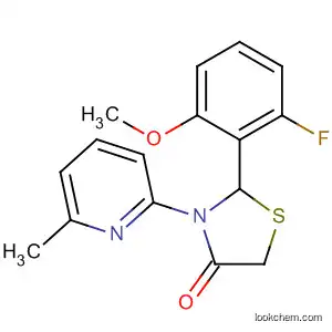 Molecular Structure of 682755-07-3 (4-Thiazolidinone, 2-(2-fluoro-6-methoxyphenyl)-3-(6-methyl-2-pyridinyl)-)