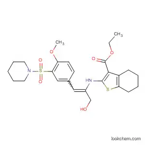 Molecular Structure of 325694-17-5 (ethyl 2-({3-[4-methoxy-3-(1-piperidinylsulfonyl)phenyl]acryloyl}amino)-4,5,6,7-tetrahydro-1-benzothiophene-3-carboxylate)