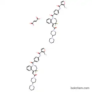 Molecular Structure of 387816-82-2 (3-Furancarboxamide,
N-[4-[[(5Z)-5-(2-[1,4'-bipiperidin]-1'-yl-2-oxoethylidene)-4,4-difluoro-2,3,
4,5-tetrahydro-1H-1-benzazepin-1-yl]carbonyl]phenyl]-2-methyl-,
(2E)-2-butenedioate (2:1))