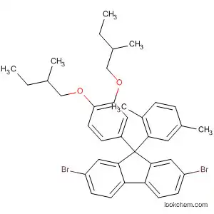 Molecular Structure of 396123-39-0 (9H-Fluorene,
9-[3,4-bis(2-methylbutoxy)phenyl]-2,7-dibromo-9-(2,5-dimethylphenyl)-)