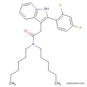 Molecular Structure of 455256-68-5 (1H-Indole-3-acetamide, 2-(2,4-difluorophenyl)-N,N-dihexyl-)