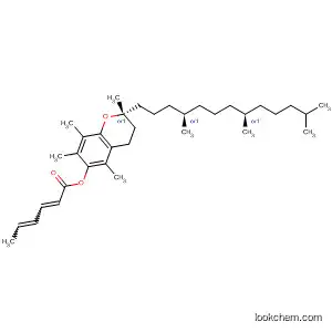 Molecular Structure of 55040-06-7 (2,4-Hexadienoic acid,
(2R)-3,4-dihydro-2,5,7,8-tetramethyl-2-[(4R,8R)-4,8,12-trimethyltridecyl]
-2H-1-benzopyran-6-yl ester, (2E,4E)-rel-)