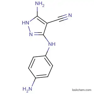 Molecular Structure of 623934-66-7 (1H-Pyrazole-4-carbonitrile, 5-amino-3-[(4-aminophenyl)amino]-)