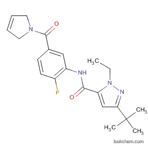 Molecular Structure of 682751-26-4 (1H-Pyrazole-5-carboxamide,
N-[5-[(2,5-dihydro-1H-pyrrol-1-yl)carbonyl]-2-fluorophenyl]-3-(1,1-dimeth
ylethyl)-1-ethyl-)