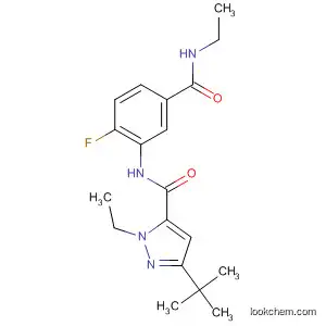 Molecular Structure of 682751-31-1 (1H-Pyrazole-5-carboxamide,
3-(1,1-dimethylethyl)-1-ethyl-N-[5-[(ethylamino)carbonyl]-2-fluorophenyl]-)