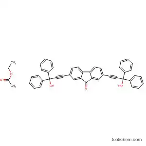 Molecular Structure of 709031-16-3 (Acetic acid ethyl ester, compd. with
2,7-bis(3-hydroxy-3,3-diphenyl-1-propynyl)-9H-fluoren-9-one (1:1))
