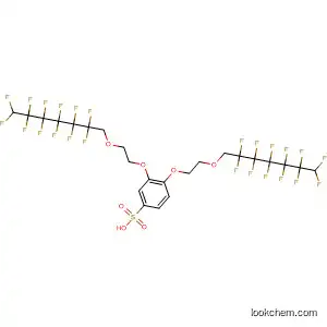 Molecular Structure of 790676-27-6 (Benzenesulfonic acid,
3,4-bis[2-[(2,2,3,3,4,4,5,5,6,6,7,7-dodecafluoroheptyl)oxy]ethoxy]-)