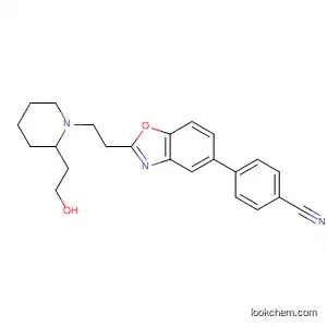 Molecular Structure of 791614-12-5 (Benzonitrile,
4-[2-[2-[2-(2-hydroxyethyl)-1-piperidinyl]ethyl]-5-benzoxazolyl]-)