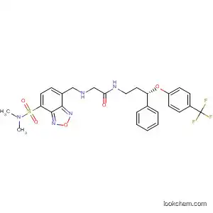 Molecular Structure of 791823-73-9 (Acetamide,
2-[[7-[(dimethylamino)sulfonyl]-2,1,3-benzoxadiazol-4-yl]methylamino]-N
-[(3S)-3-phenyl-3-[4-(trifluoromethyl)phenoxy]propyl]-)