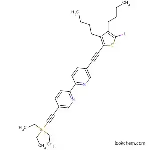 Molecular Structure of 794529-22-9 (2,2'-Bipyridine,
5-[(3,4-dibutyl-5-iodo-2-thienyl)ethynyl]-5'-[(triethylsilyl)ethynyl]-)