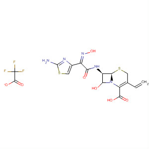 Molecular Structure of 799796-73-9 (5-Thia-1-azabicyclo[4.2.0]oct-2-ene-2-carboxylic acid,
7-[[(2Z)-(2-amino-4-thiazolyl)(hydroxyimino)acetyl]amino]-3-ethenyl-8-ox
o-, (6R,7R)-, trifluoroacetate (salt))