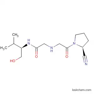 Molecular Structure of 800387-87-5 (Acetamide,
2-[[2-[(2S)-2-cyano-1-pyrrolidinyl]-2-oxoethyl]amino]-N-[(1R)-1-(hydroxy
methyl)-2-methylpropyl]-)
