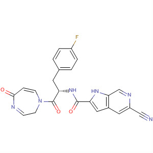 1H-Pyrrolo[2,3-c]pyridine-2-carboxamide, 5-cyano-N-[(1S)-1-[(4-fluorophenyl)methyl]-2-(hexahydro-5-oxo-1H-1,4diazepin-1-yl)-2-oxoethyl]-