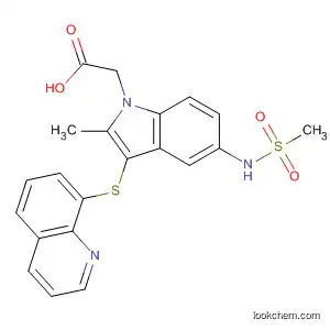 1H-Indole-1-acetic acid,
2-methyl-5-[(methylsulfonyl)amino]-3-(8-quinolinylthio)-