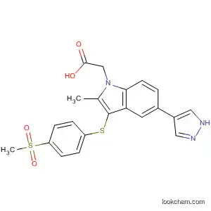 1H-Indole-1-acetic acid,
2-methyl-3-[[4-(methylsulfonyl)phenyl]thio]-5-(1H-pyrazol-4-yl)-