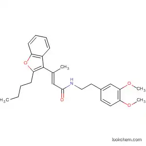 Molecular Structure of 803685-49-6 (2-Butenamide,
3-(2-butyl-3-benzofuranyl)-N-[2-(3,4-dimethoxyphenyl)ethyl]-, (2E)-)