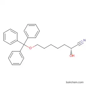 Molecular Structure of 804556-47-6 (Heptanenitrile, 2-hydroxy-7-(triphenylmethoxy)-, (2R)-)