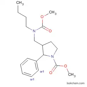 Molecular Structure of 807331-84-6 (1-Pyrrolidinecarboxylic acid,
3-[[butyl(methoxycarbonyl)amino]methyl]-2-phenyl-, methyl ester,
(2R,3S)-rel-)