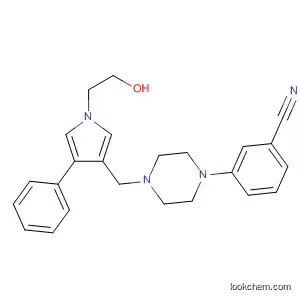 Molecular Structure of 807623-96-7 (Piperazine,
1-(3-cyanophenyl)-4-[[1-(2-hydroxyethyl)-4-phenyl-1H-pyrrol-3-yl]carbon
yl]-)