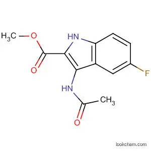 Molecular Structure of 840456-13-5 (3-ACETYLAMINO-5-FLUORO-1H-INDOLE-2-CARBOXYLIC ACID METHYL ESTER)