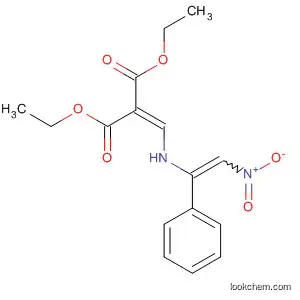 Molecular Structure of 842145-64-6 (Propanedioic acid, [[(2-nitro-1-phenylethenyl)amino]methylene]-, diethyl
ester)
