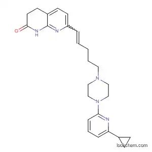 Molecular Structure of 846034-88-6 (1,8-Naphthyridin-2(1H)-one,
7-[5-[4-(6-cyclopropyl-2-pyridinyl)-1-piperazinyl]-1-pentenyl]-3,4-dihydro
-)
