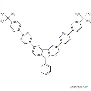 Molecular Structure of 847144-32-5 (9H-Carbazole,
3,6-bis[2-[4-(1,1-dimethylethyl)phenyl]-5-pyrimidinyl]-9-phenyl-)