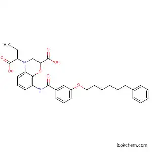 Molecular Structure of 847655-93-0 (4H-1,4-Benzoxazine-4-butanoic acid,
2-carboxy-2,3-dihydro-8-[[3-[(6-phenylhexyl)oxy]benzoyl]amino]-)