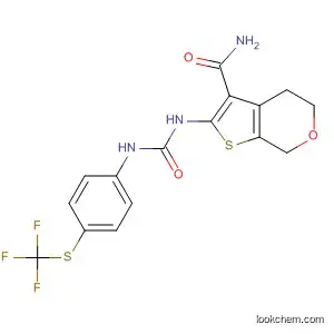 Molecular Structure of 848327-98-0 (5H-Thieno[2,3-c]pyran-3-carboxamide,
4,7-dihydro-2-[[[[4-[(trifluoromethyl)thio]phenyl]amino]carbonyl]amino]-)