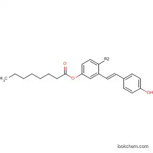 Molecular Structure of 848467-83-4 (Octanoic acid, 5-[(1E)-2-(4-hydroxyphenyl)ethenyl]-1,3-phenylene ester)