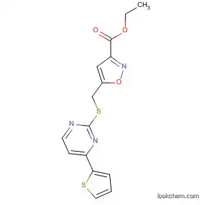 Molecular Structure of 848668-69-9 (3-Isoxazolecarboxylic acid, 5-[[[4-(2-thienyl)-2-pyrimidinyl]thio]methyl]-,
ethyl ester)