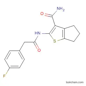 Molecular Structure of 849659-62-7 (4H-Cyclopenta[b]thiophene-3-carboxamide,
2-[[(4-fluorophenyl)acetyl]amino]-5,6-dihydro-)