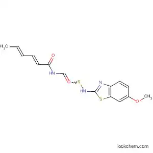 Molecular Structure of 849674-79-9 (2,4-Hexadienamide,
N-[[(6-methoxy-2-benzothiazolyl)amino]thioxomethyl]-, (2E,4E)-)