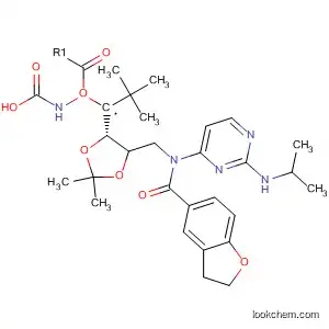 Molecular Structure of 849750-42-1 (Carbamic acid,
[[(4S)-5-[[[(2,3-dihydro-5-benzofuranyl)carbonyl][2-[(1-methylethyl)amino
]-4-pyrimidinyl]amino]methyl]-2,2-dimethyl-1,3-dioxolan-4-yl]methyl]-,
1,1-dimethylethyl ester)