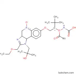 Molecular Structure of 850069-68-0 (Carbamic acid,
[2-[[2-(ethoxymethyl)-1-(2-hydroxy-2-methylpropyl)-5-oxido-1H-imidazo[
4,5-c]quinolin-7-yl]oxy]ethyl]-, 1,1-dimethylethyl ester)