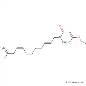 Molecular Structure of 850167-28-1 (2-Butenamide,
N-[(2E,6Z,8Z)-11-iodo-2,6,8,11-dodecatetraenyl]-3-methoxy-N-methyl-,
(2E)-)