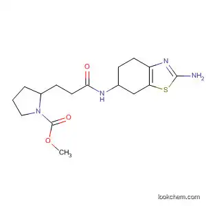 Molecular Structure of 850237-57-9 (1-Pyrrolidinecarboxylic acid,
2-[3-[(2-amino-4,5,6,7-tetrahydro-6-benzothiazolyl)amino]-3-oxopropyl]-
, methyl ester)
