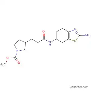 Molecular Structure of 850237-73-9 (1-Pyrrolidinecarboxylic acid,
3-[3-[(2-amino-4,5,6,7-tetrahydro-6-benzothiazolyl)amino]-3-oxopropyl]-
, methyl ester)