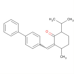 Molecular Structure of 156768-52-4 (Cyclohexanone,
2-([1,1'-biphenyl]-4-ylmethylene)-3-methyl-6-(1-methylethyl)-)