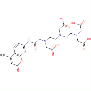Molecular Structure of 191661-03-7 (Glycine,
N-[2-[bis(carboxymethyl)amino]ethyl]-N-[2-[(carboxymethyl)[2-[(4-methyl
-2-oxo-2H-1-benzopyran-7-yl)amino]-2-oxoethyl]amino]ethyl]-)