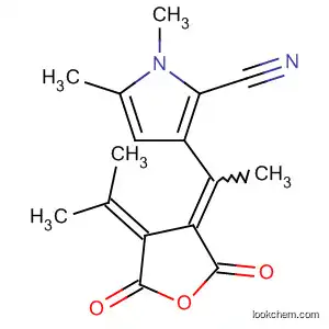 Molecular Structure of 453518-03-1 (1H-Pyrrole-2-carbonitrile,
3-[1-[dihydro-4-(1-methylethylidene)-2,5-dioxo-3(2H)-furanylidene]ethyl]
-1,5-dimethyl-)