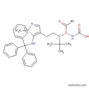 Molecular Structure of 474957-50-1 (Carbamic acid,
[3-[1-methyl-5-[(triphenylmethyl)amino]-1H-pyrazol-4-yl]propyl]-,
1,1-dimethylethyl ester)