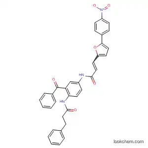 Molecular Structure of 557111-02-1 (Benzenepropanamide,
N-[2-benzoyl-4-[[3-[5-(4-nitrophenyl)-2-furanyl]-1-oxo-2-propenyl]amino]
phenyl]-)