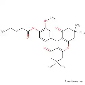 Molecular Structure of 634177-55-2 (Pentanoic acid,
2-methoxy-4-(2,3,4,5,6,7,8,9-octahydro-3,3,6,6-tetramethyl-1,8-dioxo-1
H-xanthen-9-yl)phenyl ester)