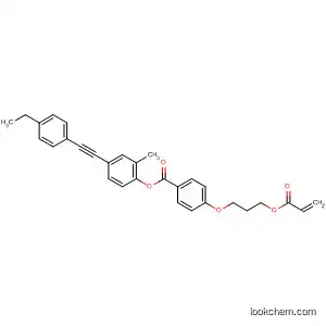 Molecular Structure of 685090-53-3 (Benzoic acid, 4-[3-[(1-oxo-2-propenyl)oxy]propoxy]-,
4-[(4-ethylphenyl)ethynyl]-2-methylphenyl ester)